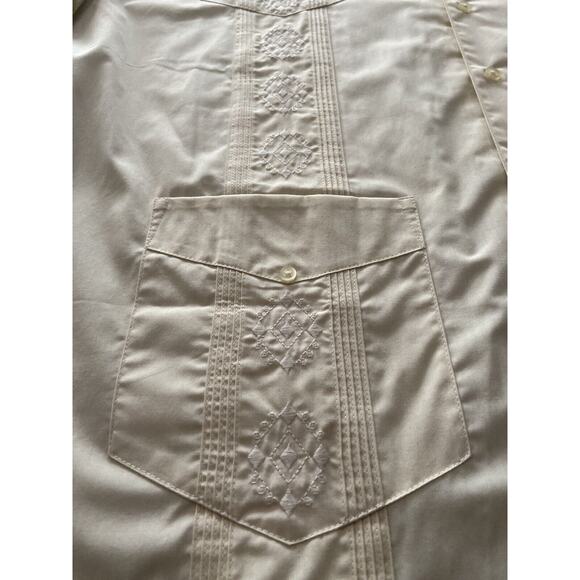 CUBAVERA Embroidered Guayabera Button Down Shirt sz 2X (NWT) | Color: Ivory - Picture 4 of 7